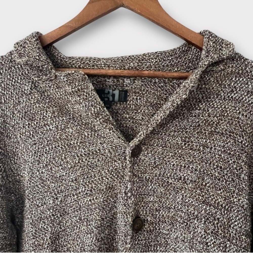 Le 31 by Simons Men’s Knit Cardigan Sweater Size M Brown Textured - Picture 8 of 12